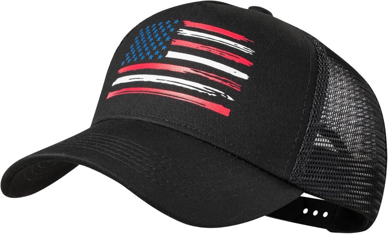 VIONLAN Baseball Cap, American Flag Trucker Hat for Men Women, Breathable Adjustable Fit Outdoor Mesh Snapback Hats - Image 1